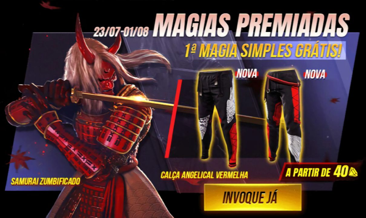 CALÇA ANGELICAL VERMELHA GRÁTIS GERADOR DE CODIGUIN FREE FIRE