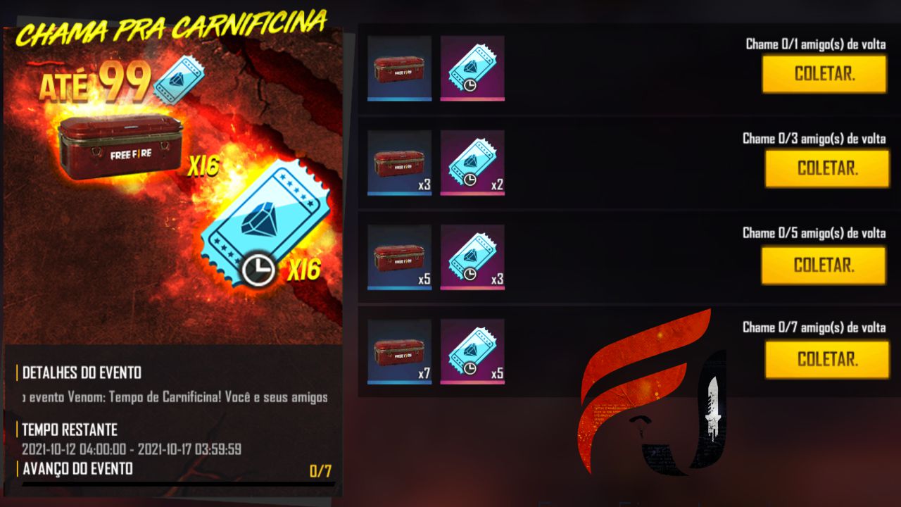 Chamar amigo de volta Free Fire: receba até 19.999 diamantes