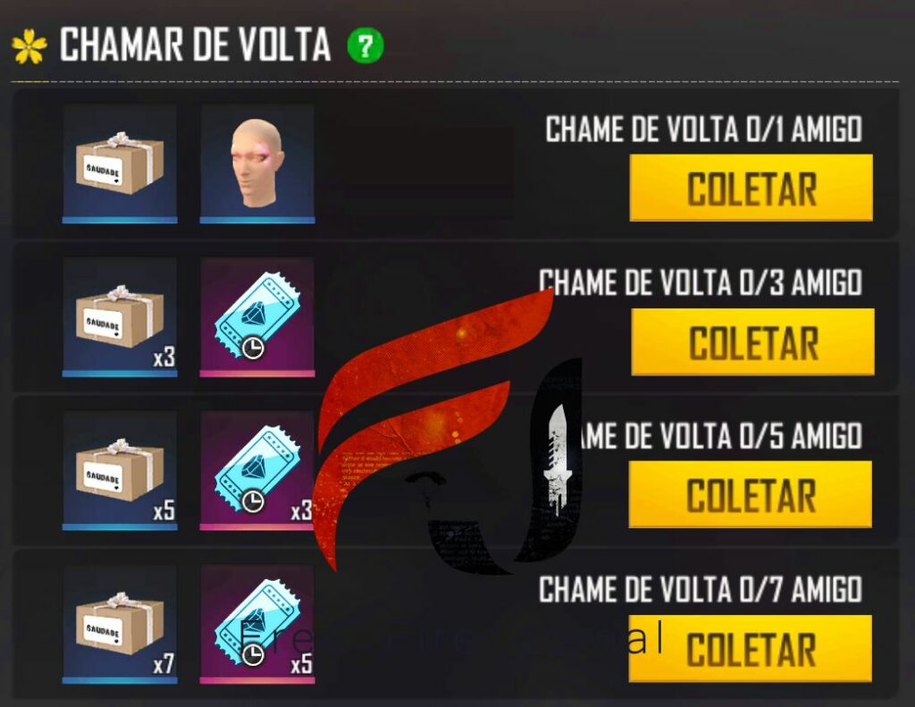 Chamar de volta Free Fire: ID e ferramenta de 21 a 25 de outubro 2022 - Free  Fire Club