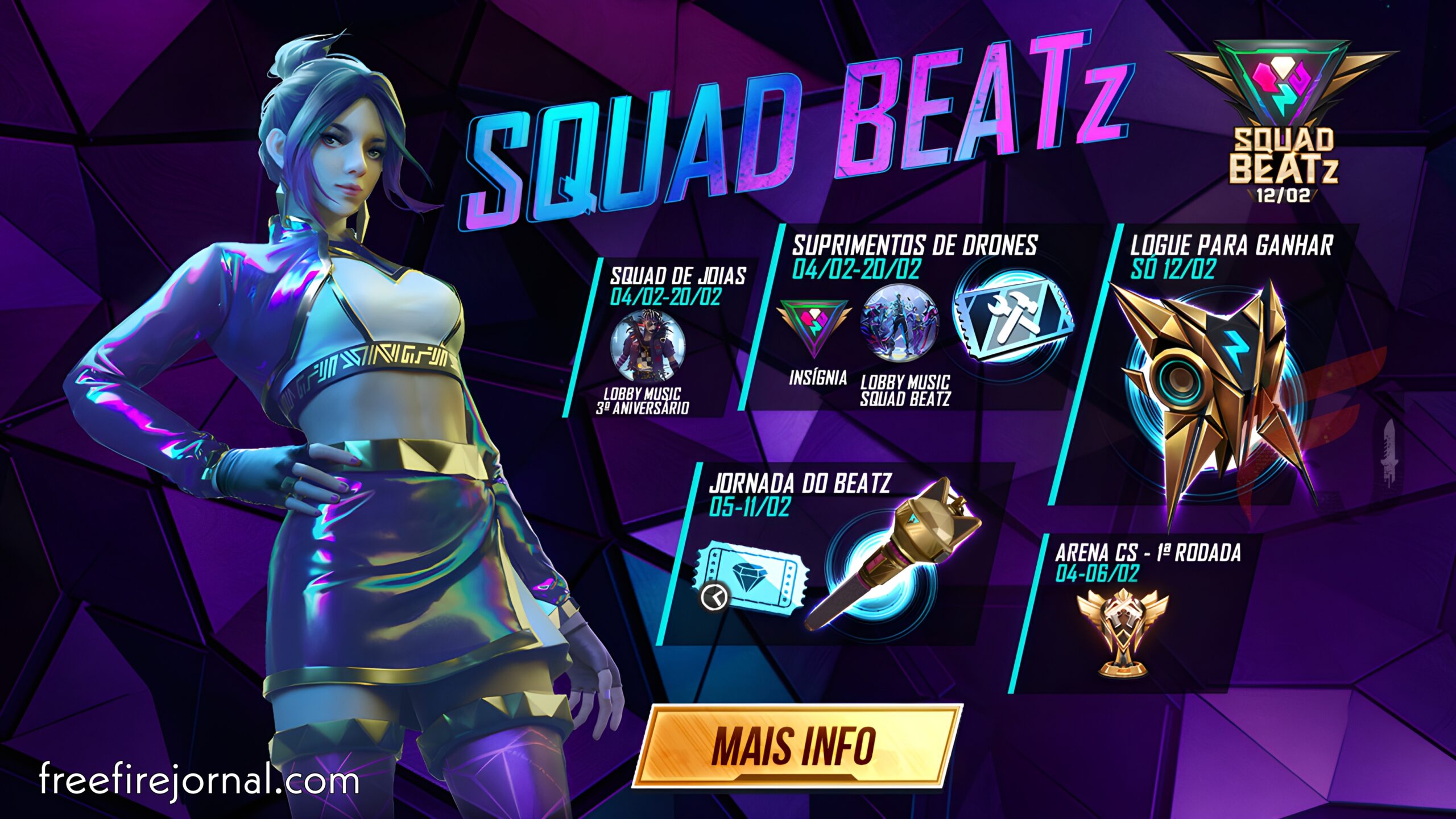 Free Fire anuncia evento Squad BEATz, com skins, músicas e recompensas