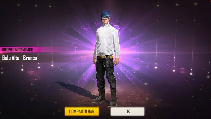 Combinações com a nova gola alta branca no free fire, versão personage