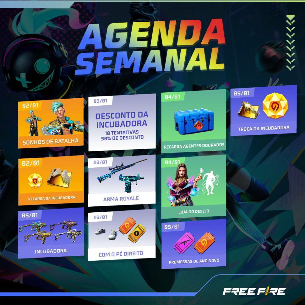 Free Fire: agenda semanal de 8 a 14 de dezembro com Bônus Especial e Recarga  de Elefante - CenárioMT