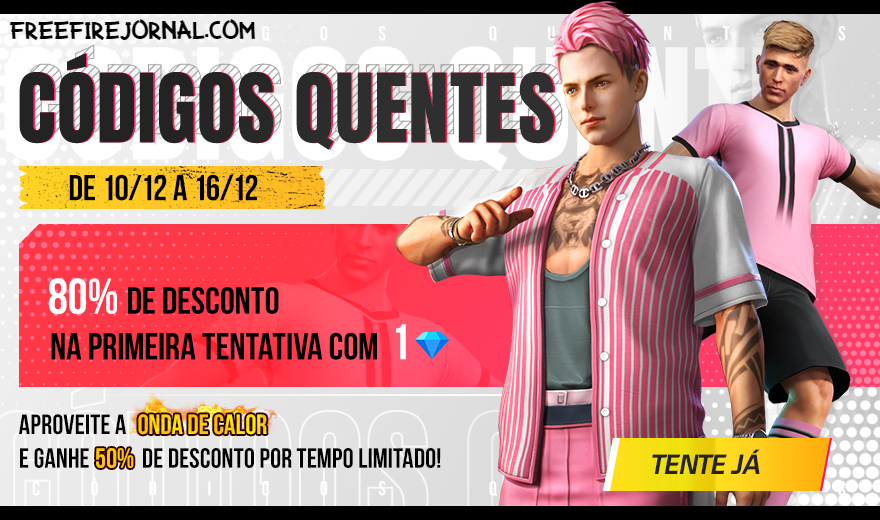 Codiguin Free Fire: Quais os códigos para esta segunda-feira, 12