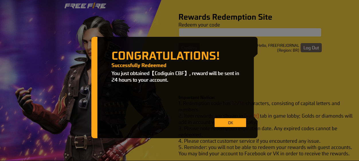 CODIGUIN FF: novo código Free Fire infinito e universal da CBF que