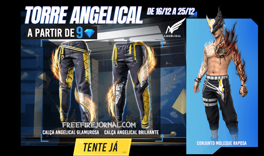 CODIGUIN FF: código Free Fire da Calça Angelical amarela; resgatar