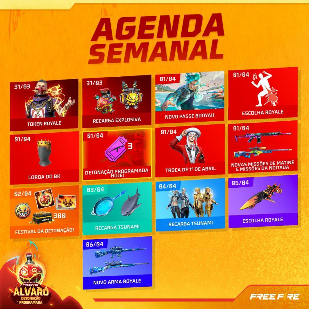 Calendário semanal do Free Fire: 29 de setembro a 4 de outubro - Tropa Free  Fire