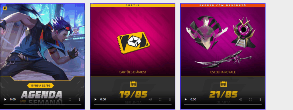 calendario semanal free fire