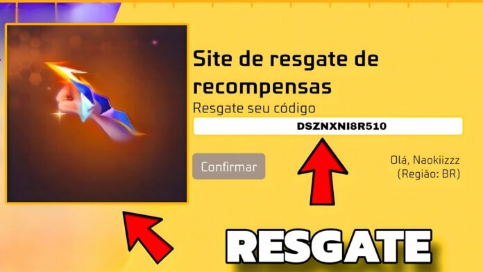Imagem de um personagem de Free Fire em uma pose de combate, segurando uma metralhadora enquanto se protege atrás de uma bar