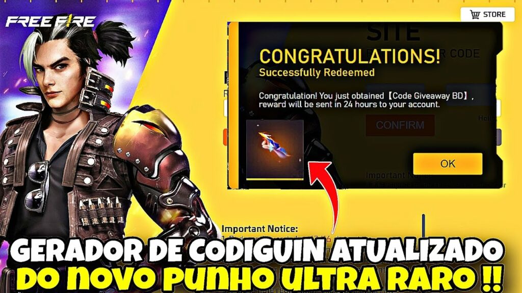 Cena de Free Fire onde dois personagens estão em um confronto direto em um campo aberto. Um personagem está agachado, miran