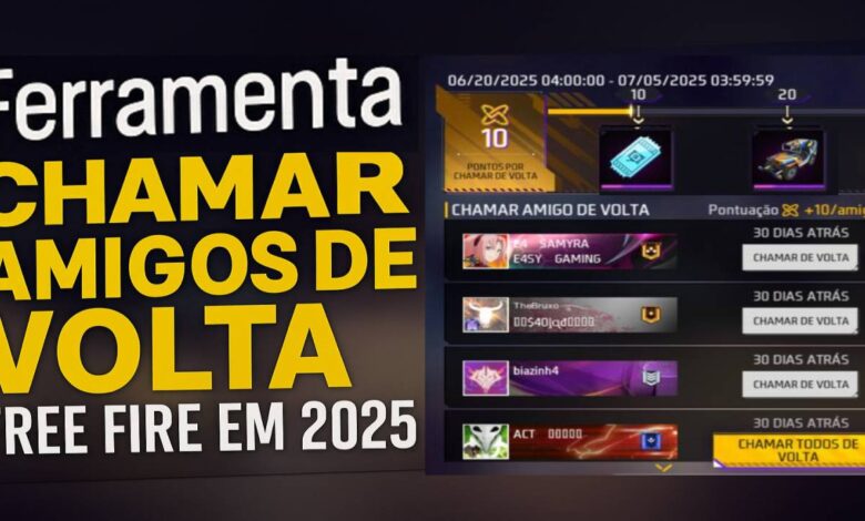 chame seus amigos de volta no free fire e receba recompensas