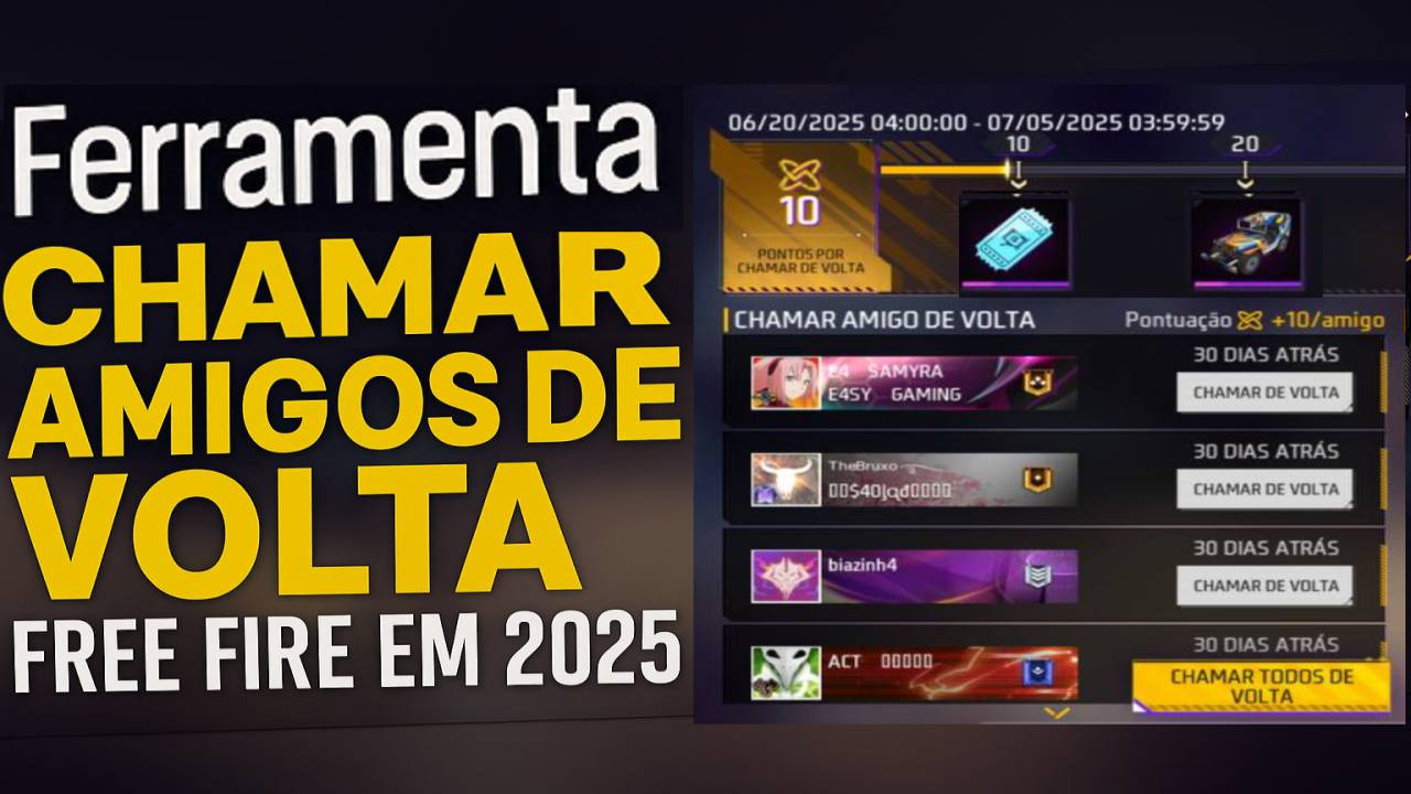 Chamar de Volta Free Fire, Coloque seu ID e Receba Ajuda