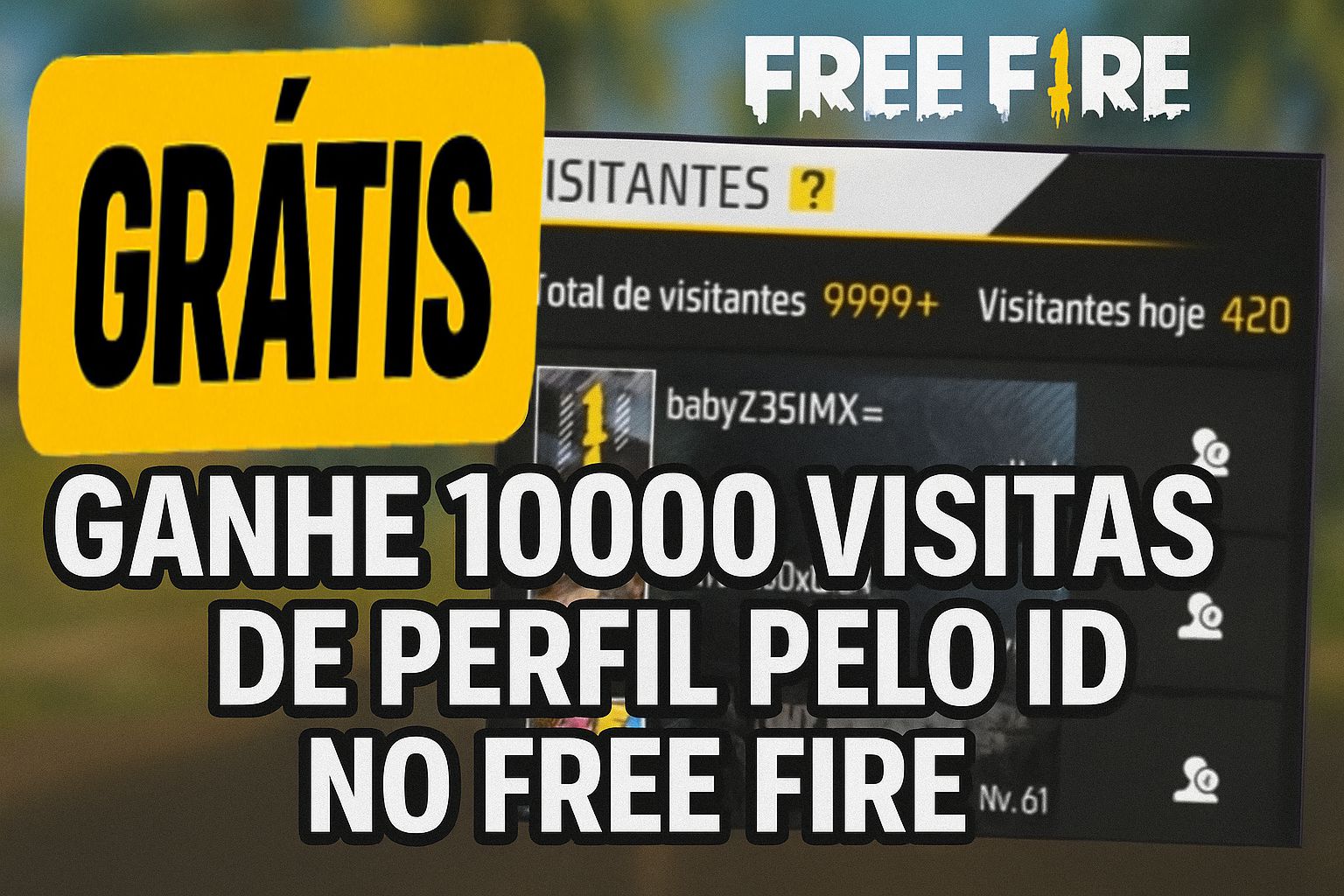 ganhe visistas no perfil free fire