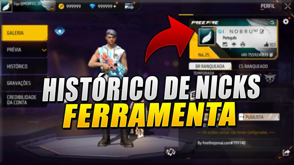 Histórico de Nicks Antigos Via ID Free Fire
