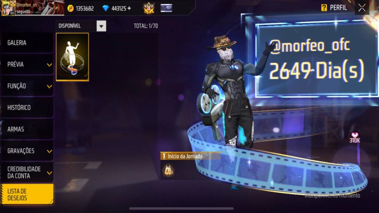 Emote Início da Jornada – Saiba Quantos Dias tem sua Conta no FREE FIRE
