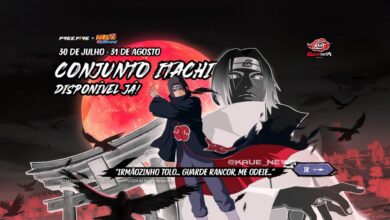 imagem mostra itachi no free fire