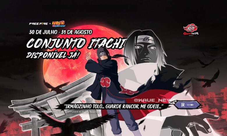 imagem mostra itachi no free fire
