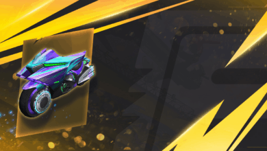 Imagem promocional do evento 'Apoia a tua Squad' em Free Fire, destacando como obter a skin de veículo da moto FFWS 2025 Spr
