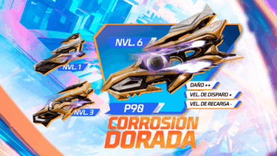 A imagem apresenta a nova roda da sorte do Free Fire, destacando a obtenção de skins exclusivas. No centro, está a skin da