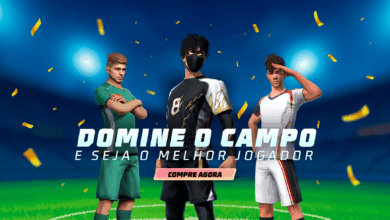 Imagem promocional do novo Token Royale no Free Fire, destacando o Conjunto Capitão do Infinito e o Conjunto Agente do Infin