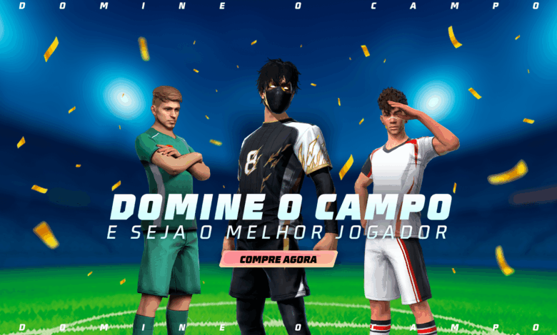 Imagem promocional do novo Token Royale no Free Fire, destacando o Conjunto Capitão do Infinito e o Conjunto Agente do Infin