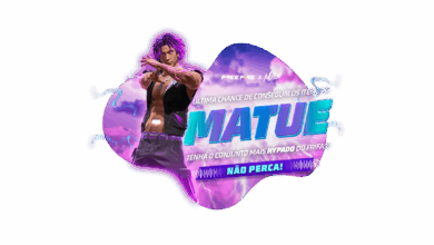 Imagem promocional do novo Token Royale no Free Fire, destacando como obter o conjunto 'Estilo 085' e o emote 'Acende o Drop'
