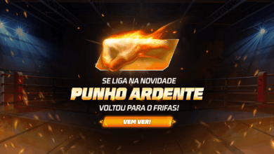 Imagem do novo evento 'Torre de Tokens' no Free Fire, onde os jogadores podem ver uma torre brilhante e colorida ao fundo. No