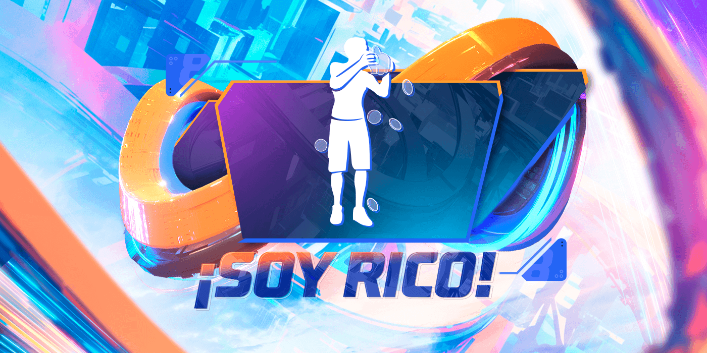 Imagen promocional de Free Fire destacando la nueva Bóveda Mágica Aumentada. En el centro, hay un baúl brillante con efectos mágicos alrededor, simbolizando la novedad del juego. A la izquierda, el emote 'Soy Rico' se muestra con un personaje haciendo un gesto de riqueza. A la derecha, el emote 'Gira Gira' exhibe un personaje girando en un movimiento dinámico. La imagen es vibrante, con colores llamativos, y sirve para ilustrar cómo los jugadores pueden obtener estos nuevos emotes en el juego.
