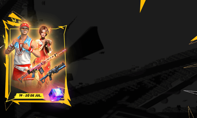 Imagem promocional do evento 'Obtenha um Cubo Mágico' em Free Fire. No centro, destaca-se um cubo mágico brilhante, rodeado