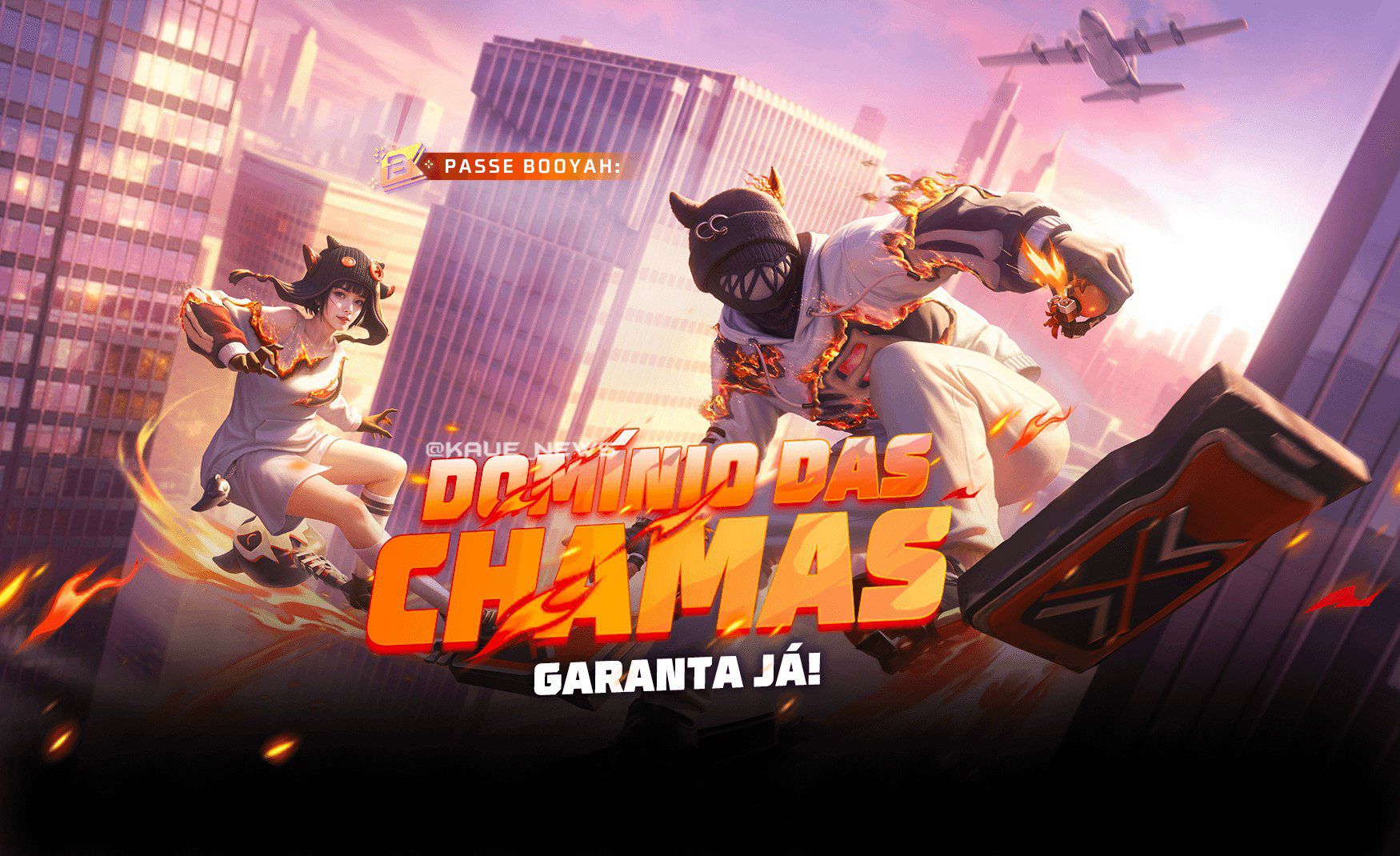 imagem mostra as skins do passe de elite de agosto 2025 dominio das chamas