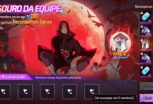 imagem mostra o evento tesouro da equipe e a recompensa chapeu do hokage!