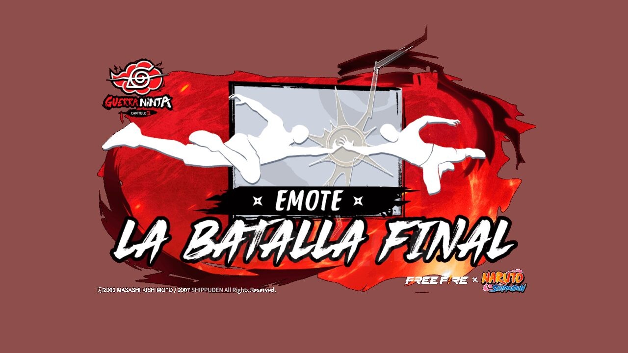 A imagem apresenta uma cena vibrante de Free Fire, destacando a 'Roleta Mágica' com itens exclusivos como o emote 'La Batall