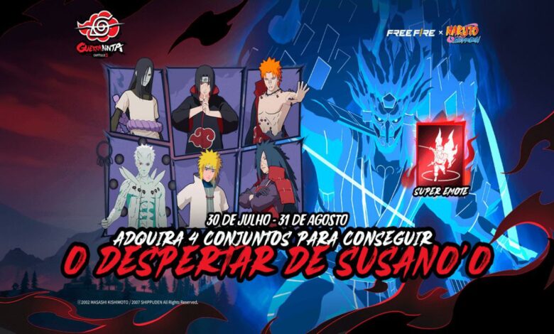 imagem mostra o evento o despertar de susano'o no free fire.