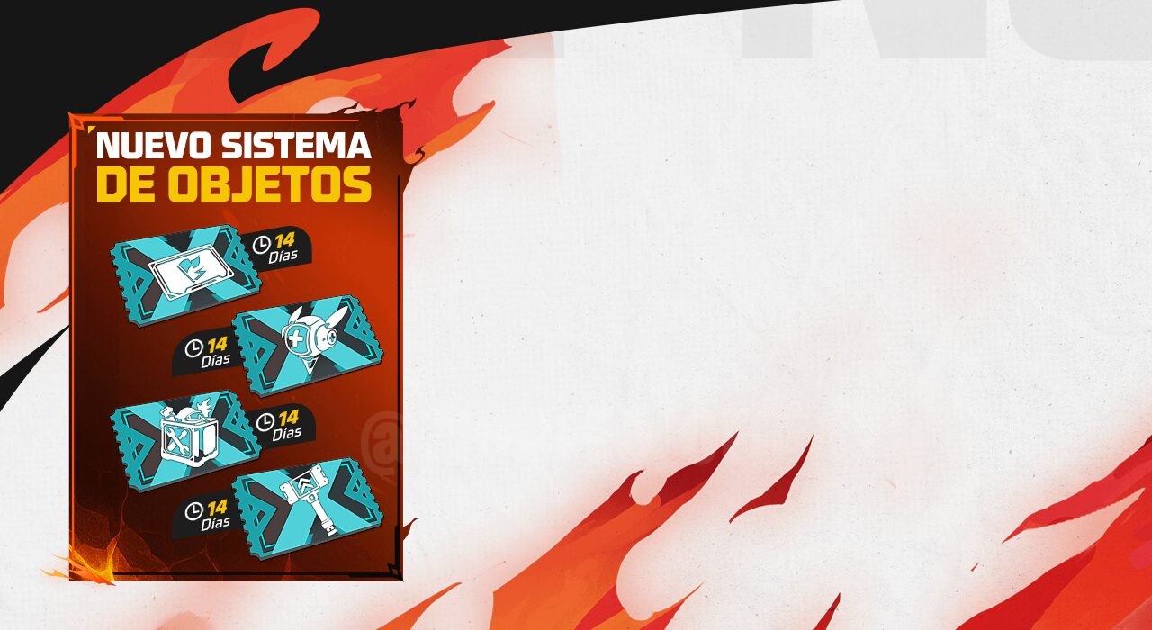 Imagem promocional do novo evento em Free Fire, destacando a oportunidade de testar novos objetos no jogo. No centro, há uma