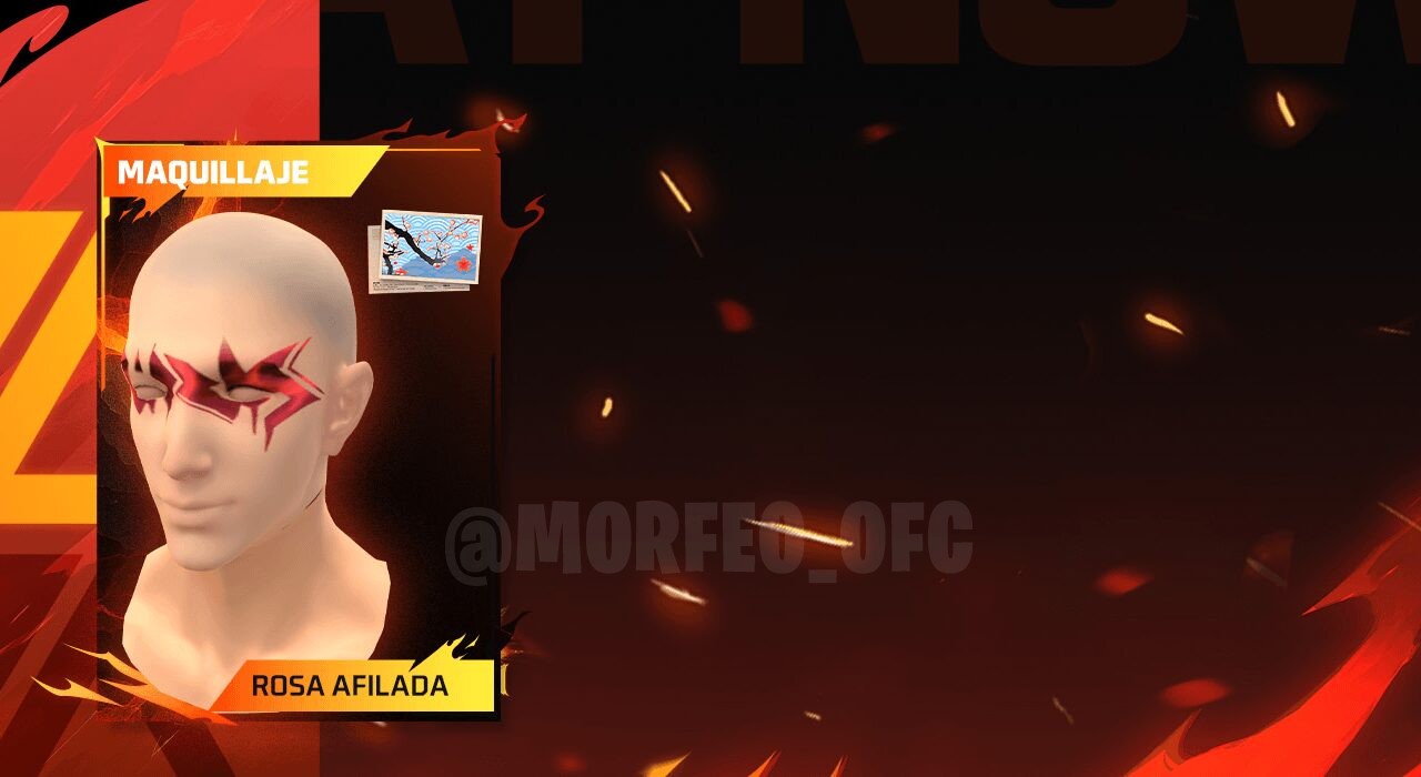 Imagem promocional do evento 'Demuestra Tu Valor' em Free Fire. No centro, destaca-se um personagem segurando uma espada com