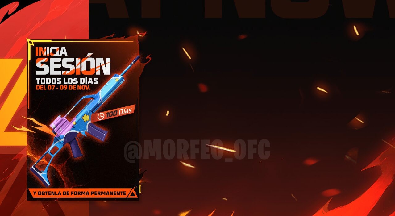 Imagem do evento 'Espírito Competitivo' em Free Fire, destacando a skin exclusiva da arma G36 chamada 'Hora de Dormir'. A sk