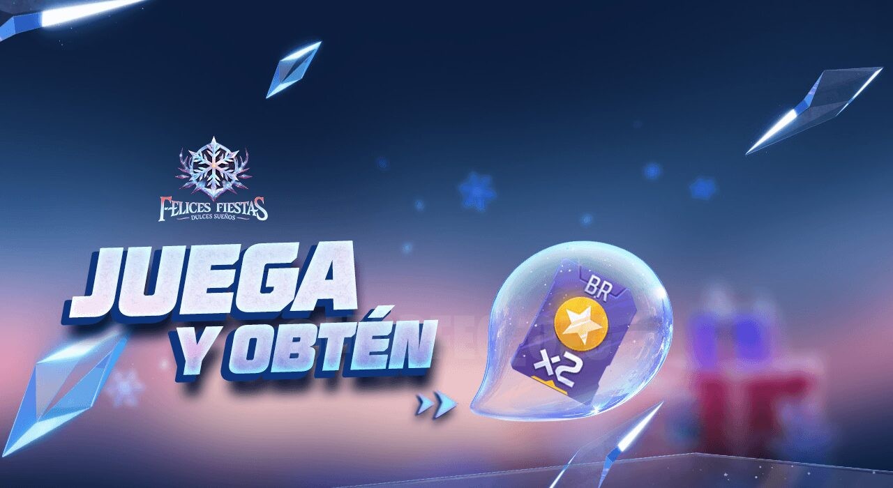 Imagem promocional do evento 'BR Épico' no Free Fire, destacando como obter o cartão BR Double RP. A imagem apresenta um fu