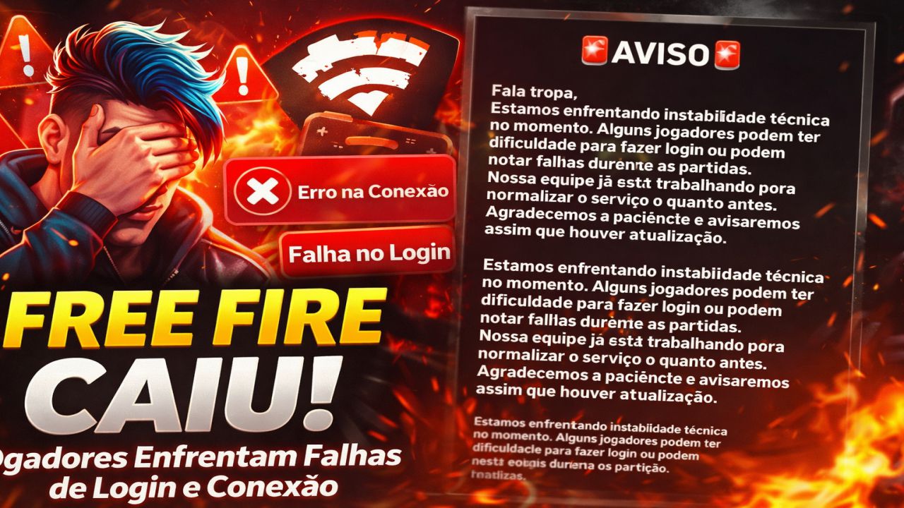 FREE FIRE CAIU e Jogadores Enfrentam Falhas de Login e Conexão