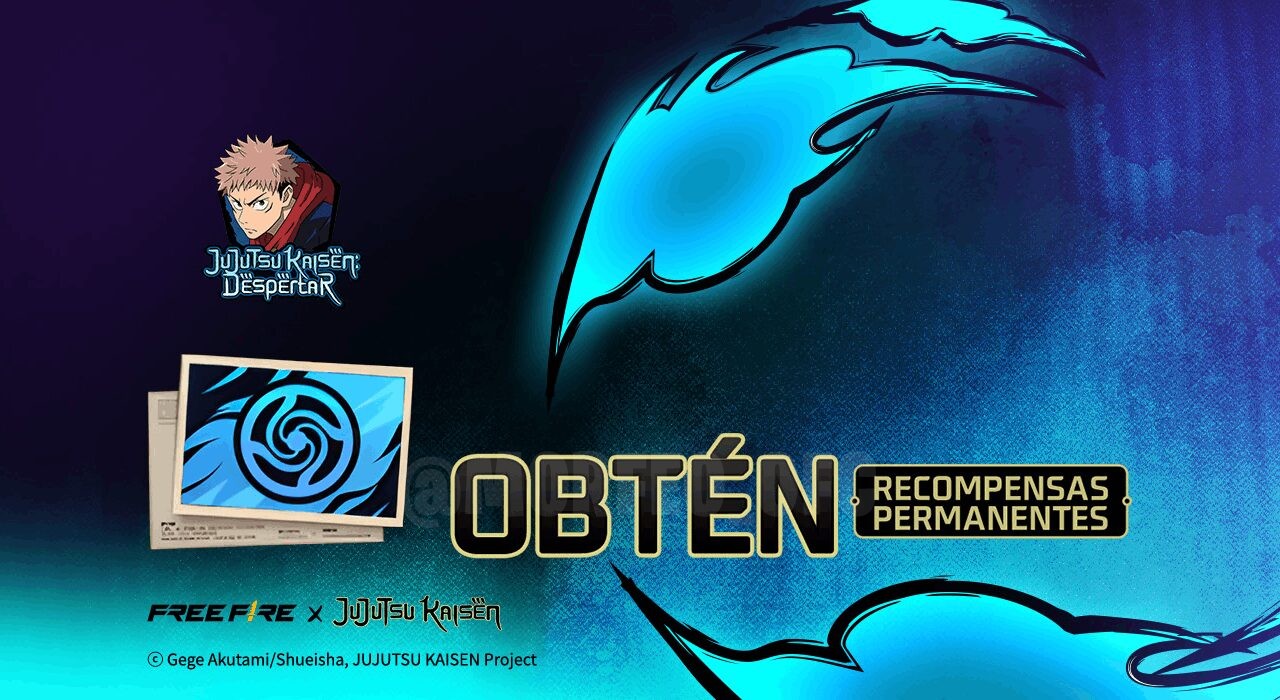 Imagem promocional do evento 'Token Marcado' em Free Fire. No centro, um personagem icônico do jogo segura um token brilhant