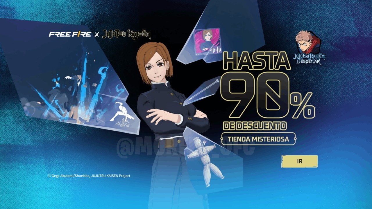 Imagem destacando a nova Mystery Shop do Free Fire, onde os jogadores podem tentar a sorte para ganhar itens exclusivos. No c