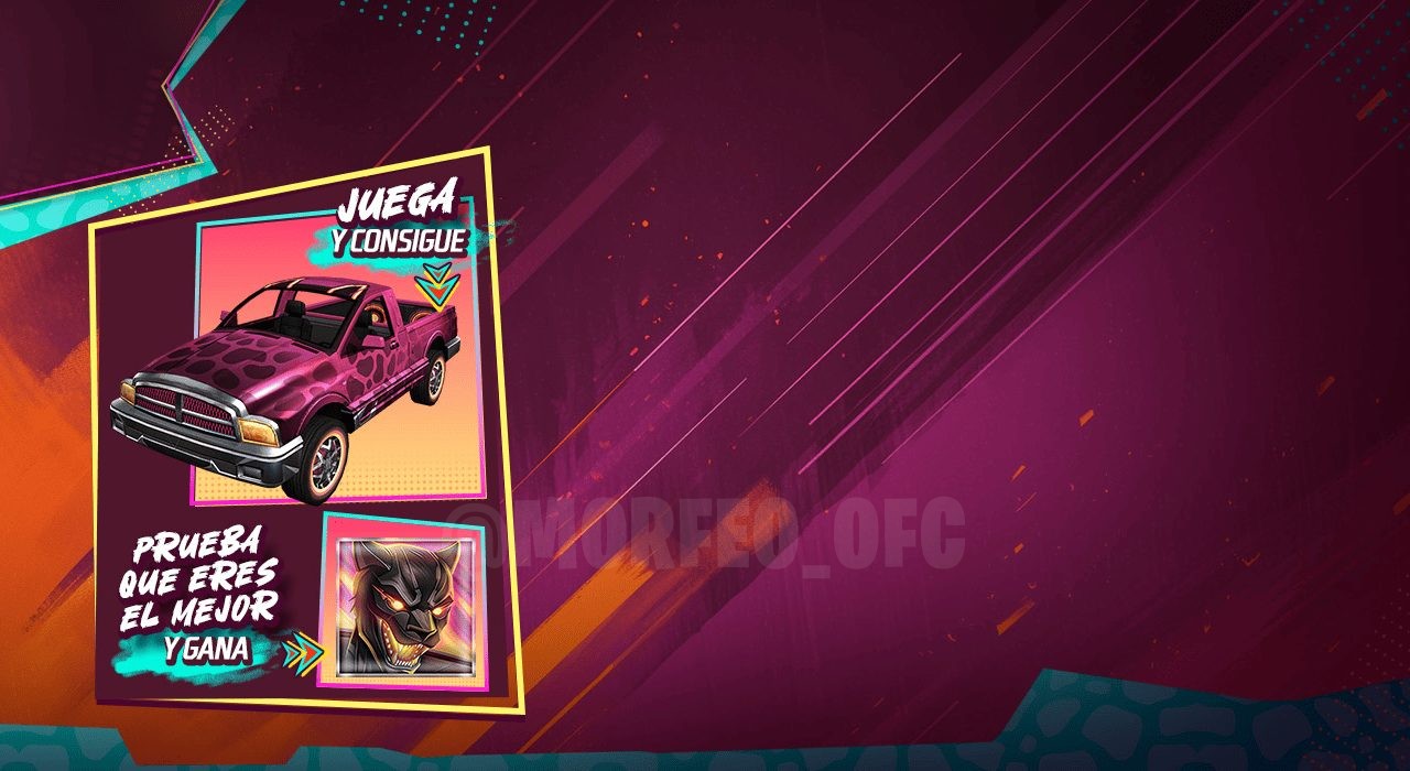 Imagem promocional do evento 'La Pantera' em Free Fire, destacando a personagem La Pantera em uma pose dinâmica, com roupas