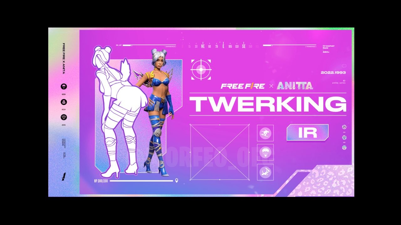 Imagem promocional da nova Roleta Mágica em Free Fire. No centro, destaca-se a interface da roleta com cores vibrantes e íc