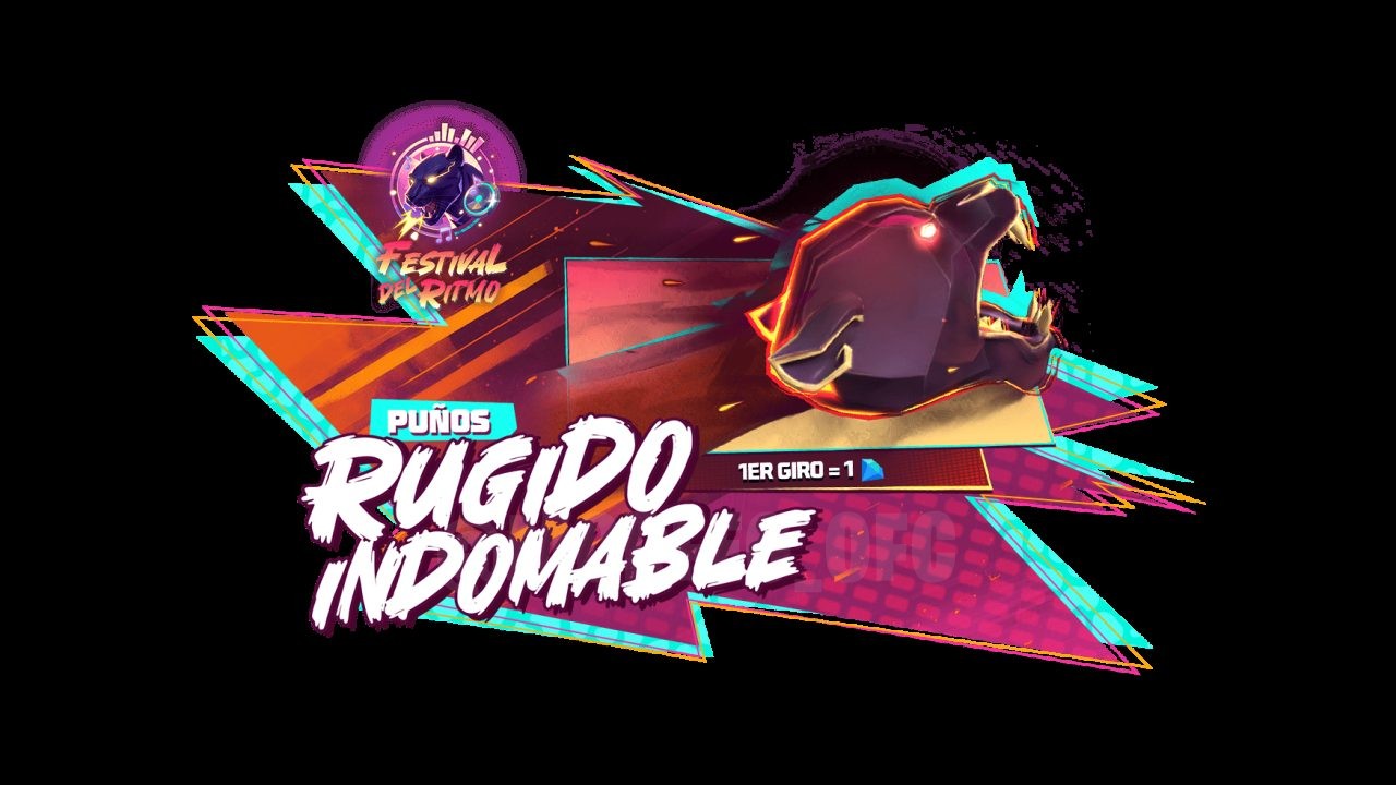 A imagem mostra a interface da Torre de Tokens em Free Fire, onde os jogadores podem obter o Token Rugido Indomável e a skin