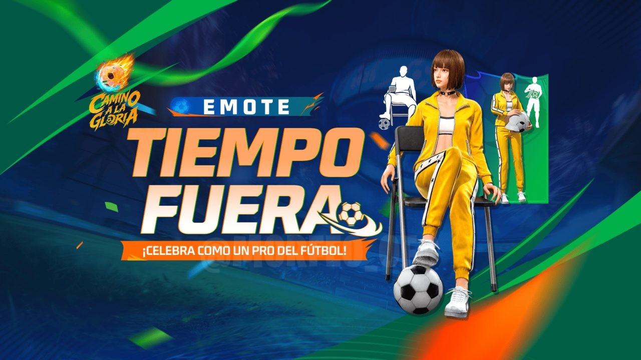 Imagem do evento New Wonder Vault Step Up no Free Fire, exibindo os emotes Half Time Chilling e Throw In. Mostra o vault com