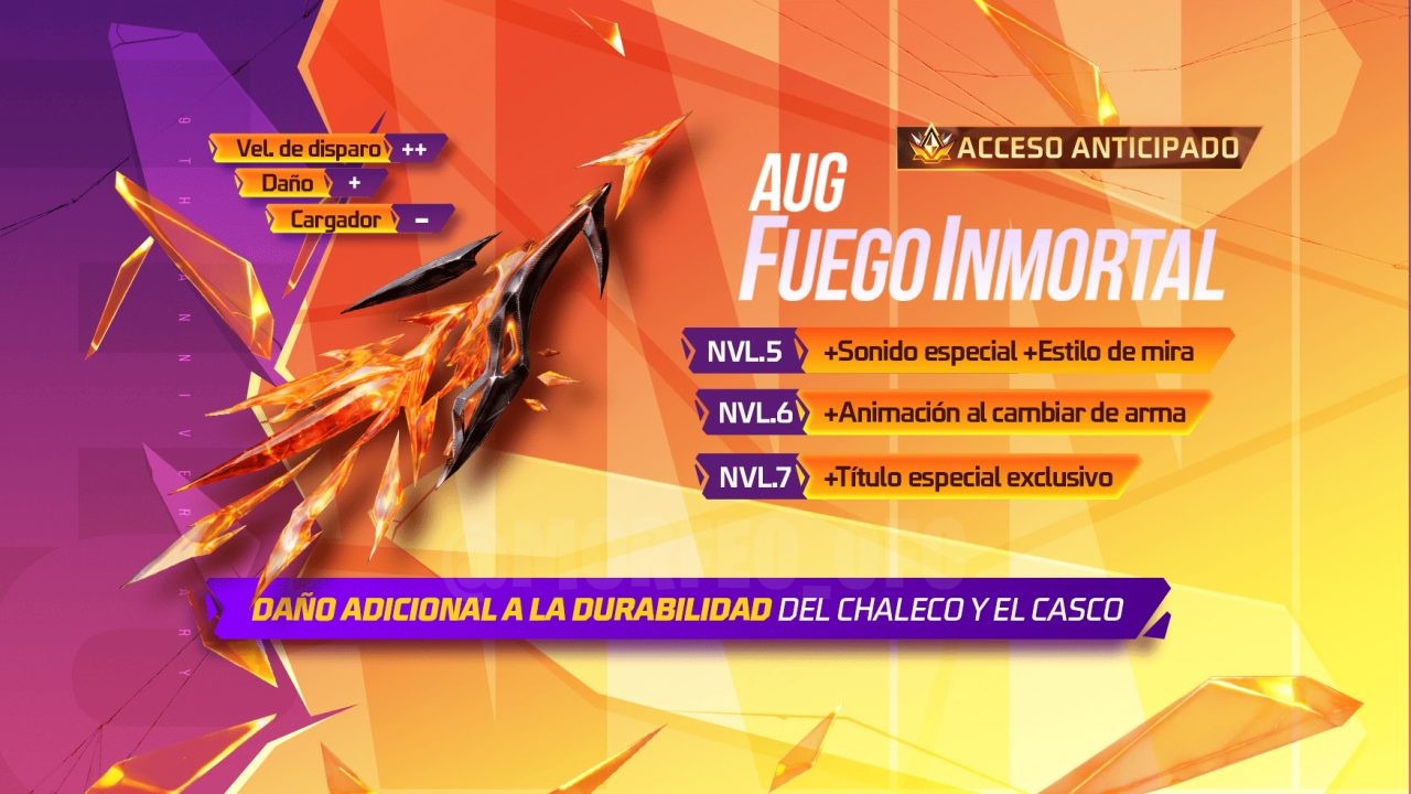 A imagem destaca a nova Roleta Mágica do Free Fire, com visual vibrante e efeitos luminosos. Em destaque aparecem a skin de