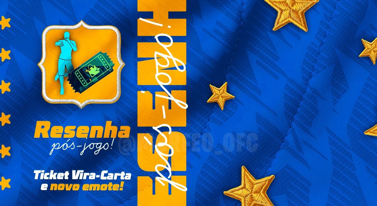 Imagem promocional vibrante do novo evento 'Resenha Pós-Jogo' no Free Fire. Mostra personagens celebrando após uma partida,