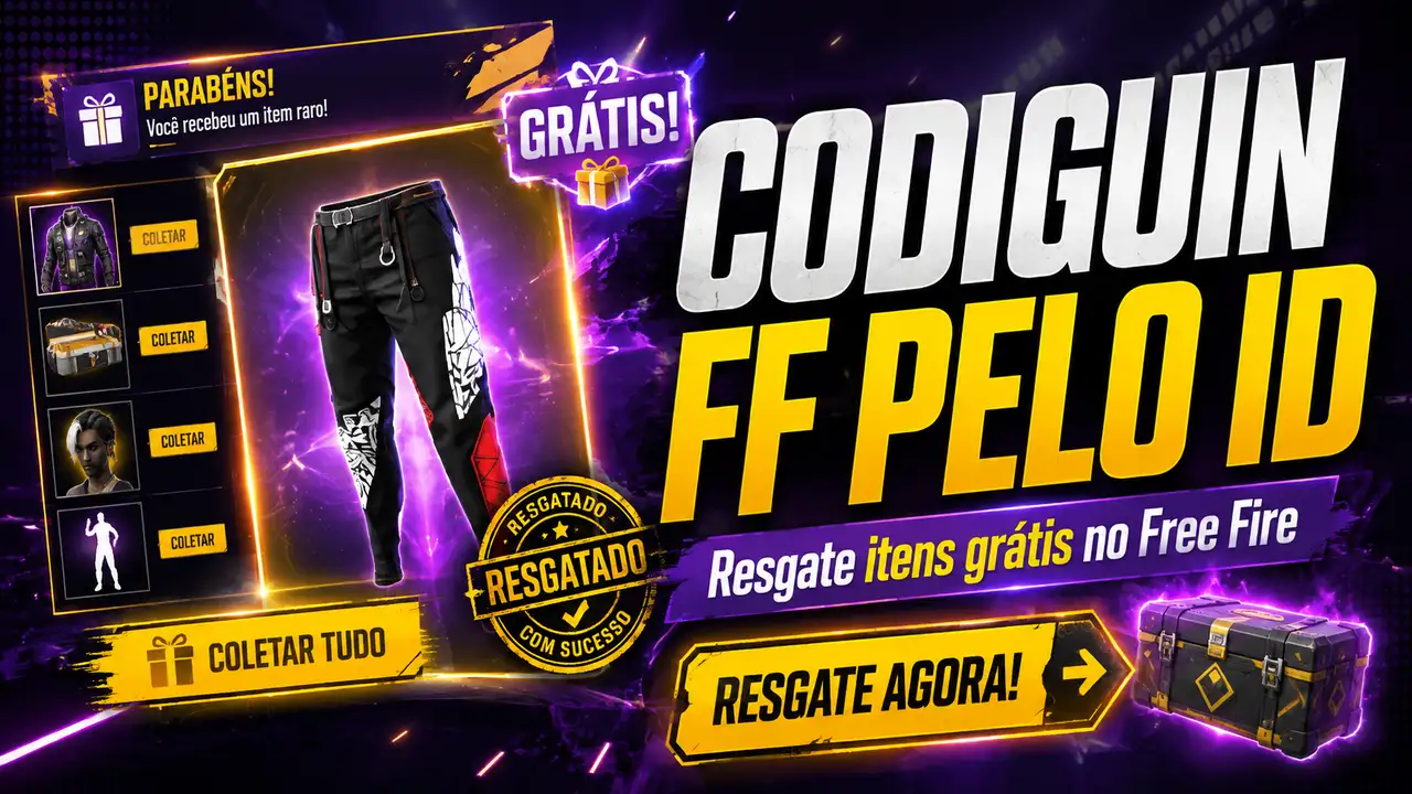 Codiguin FF pelo ID 2026: Resgate Recompensas no Free Fire